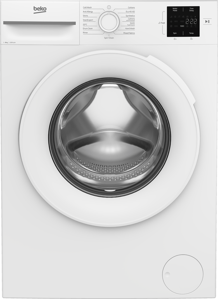BM1WT3821W Looking for a washing machine that combines speed and convenience? This 8kg 1200rpm model features a SteamCure programme to reduce wrinkles, a 28-minute programme for quick washes, and the Fast+ function, which shortens cycle times by up to 55%. Plus, on those busy days when things slip your mind, the AddXtra feature allows you to easily add forgotten items mid-cycle, making laundry day more efficient and flexible.