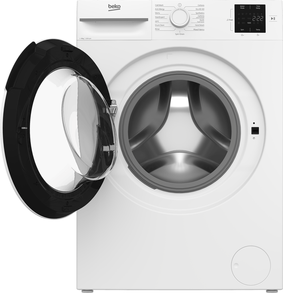 BM1WT3821W Looking for a washing machine that combines speed and convenience? This 8kg 1200rpm model features a SteamCure programme to reduce wrinkles, a 28-minute programme for quick washes, and the Fast+ function, which shortens cycle times by up to 55%. Plus, on those busy days when things slip your mind, the AddXtra feature allows you to easily add forgotten items mid-cycle, making laundry day more efficient and flexible.