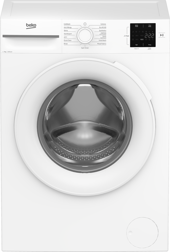 BM1WT3721W This 7kg 1200rpm washing machine makes everyday laundry effortless. The SteamCure programme optimises wash cycles to reduce wrinkles, while the Quick Programme cleans a full load in just 28 minutes. On busy days, Fast+ technology cuts wash times by up to 55%. And with AddXtra, you can pause mid-cycle to safely add any forgotten items, giving you complete control and convenience.