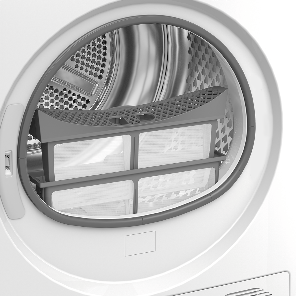 BM3T3833W Maximise energy efficiency with this 8kg Heat Pump Tumble Dryer featuring SteamCure technology. While the model's interior drum light ensures no item is overlooked, SteamCure uses the power of steam to refresh clothes, eliminating odours and creases without the need for a full wash. The appliance also uses lower temperatures and reused hot air to deliver superior fabric protection and reduced energy consumption, saving you money on your energy bills.