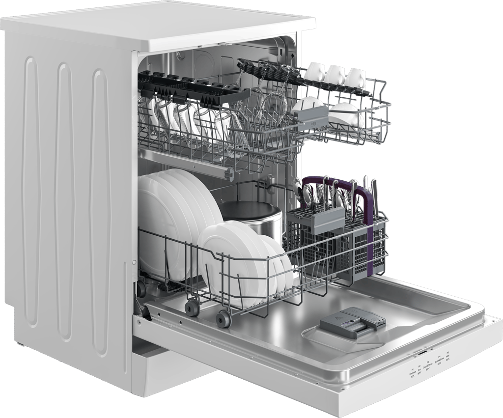 BDFN15430W Perfect for when you're in a hurry, this Freestanding Full Size Dishwasher features our Quick&Shine programme, which effortlessly washes a full load in just 58 minutes. You'll also enjoy additional convenience with folding plate supports and a fully flexible upper basket, making your dishwashing experience a breeze. Plus, the HygieneIntense programme provides superior results, killing more than 99.9% of bacteria and viruses.