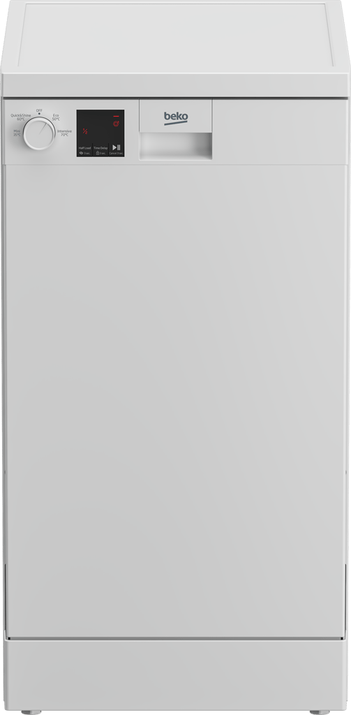 DVS04X20W Effortlessly adaptable, this Freestanding Slimline Dishwasher offers four programmes, including the Mini 30' programme that cleans a full load in just 30 minutes. While the Half Load function saves time and energy, the removable cutlery basket provides extra space for larger dishes, making your dishwashing routine more flexible and efficient. The dishwasher's low water and energy consumption also helps you save money on your utility bills.