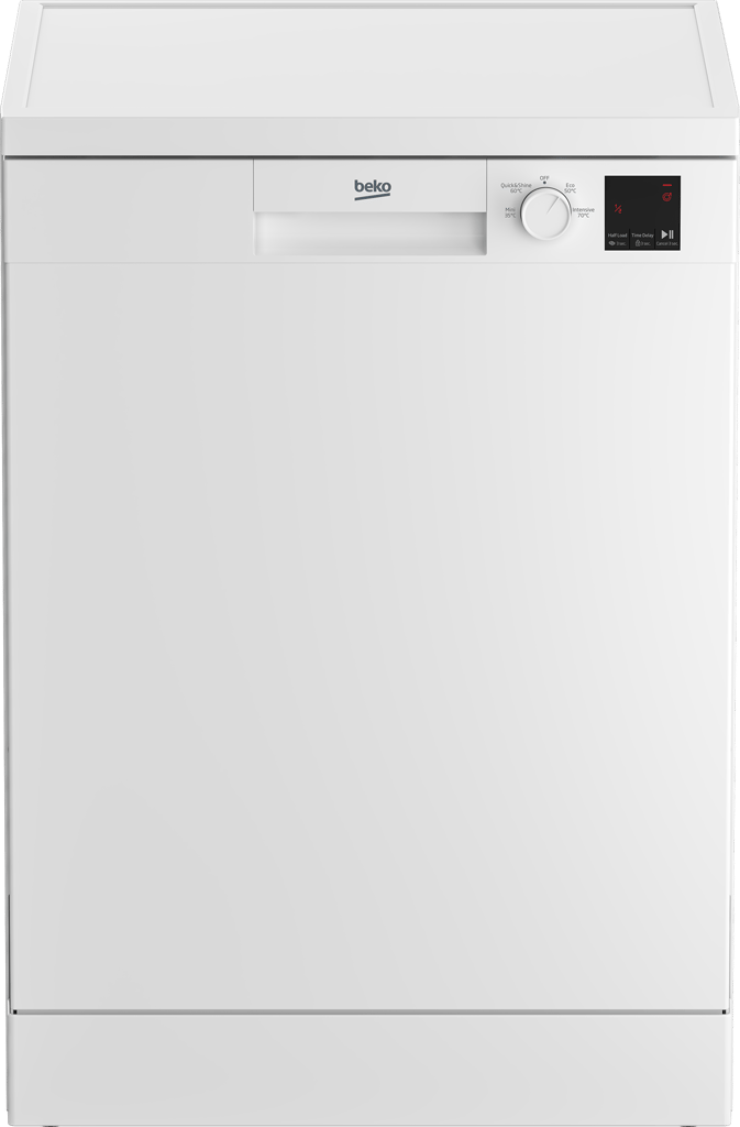 DVN04X20W Efficient and cost-effective, this Freestanding Full Size Dishwasher with Low Water Consumption minimises utility bills with its low water and energy usage. Ideal for lighter loads, it boasts a half load function for added savings in time and energy. The appliance further streamlines your dishwashing routine with Quick Programmes, including the speedy Mini 30' programme that swiftly cleans lightly soiled dishes in just 30 minutes. 