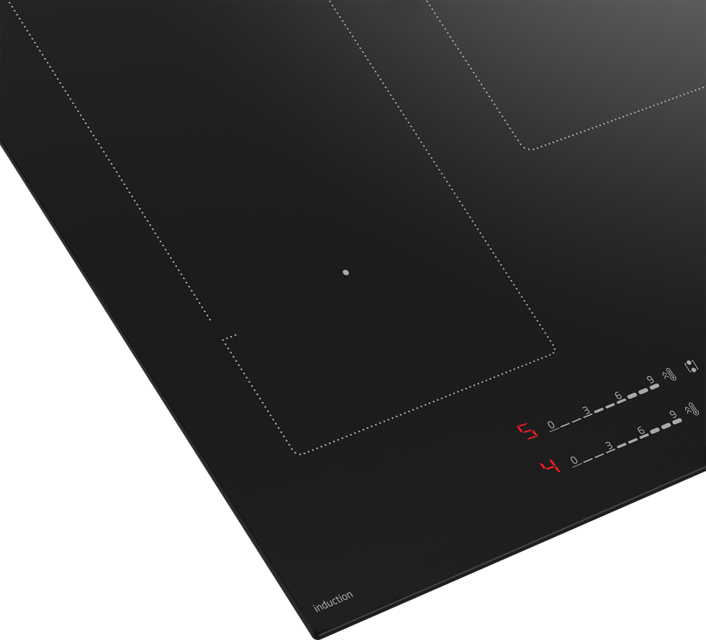 HII85700UFT Perfect for modern kitchens, this 80cm Induction Hob with IndyFlex combines sleek design with advanced functionality. While the touch control display and nine adjustable power levels provide precise control over your cooking, the induction hob technology heats the pan directly, ensuring rapid and energy-efficient cooking. You'll also benefit from the addition of a child safety lock that prevents unintended adjustments to the settings.