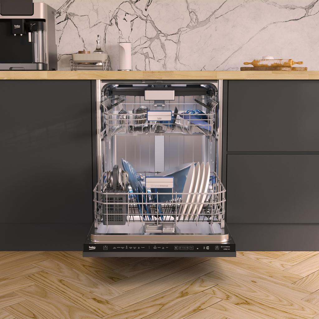 BDIN38560CF Tailored for your convenience, this Integrated Full Size Dishwasher features Beko’s Fast45 programme, efficiently handling a full load of dishes in just 45 minutes, perfect for those hectic moments. For an extra layer of cleanliness assurance, the HygieneIntense programme effectively eliminates 99.9% of bacteria and viruses*. Plus, as a testament to our confidence in durability and quality, this model is backed by our 10-Year Beko Parts Guarantee.