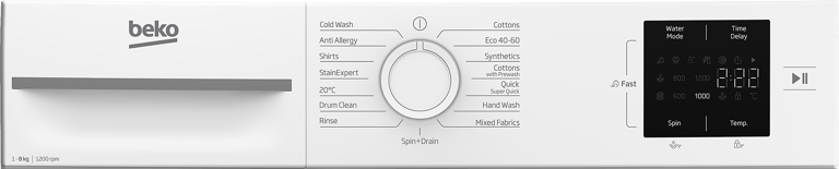 BM1WT3821W Looking for a washing machine that combines speed and convenience? This 8kg 1200rpm model features a SteamCure programme to reduce wrinkles, a 28-minute programme for quick washes, and the Fast+ function, which shortens cycle times by up to 55%. Plus, on those busy days when things slip your mind, the AddXtra feature allows you to easily add forgotten items mid-cycle, making laundry day more efficient and flexible.
