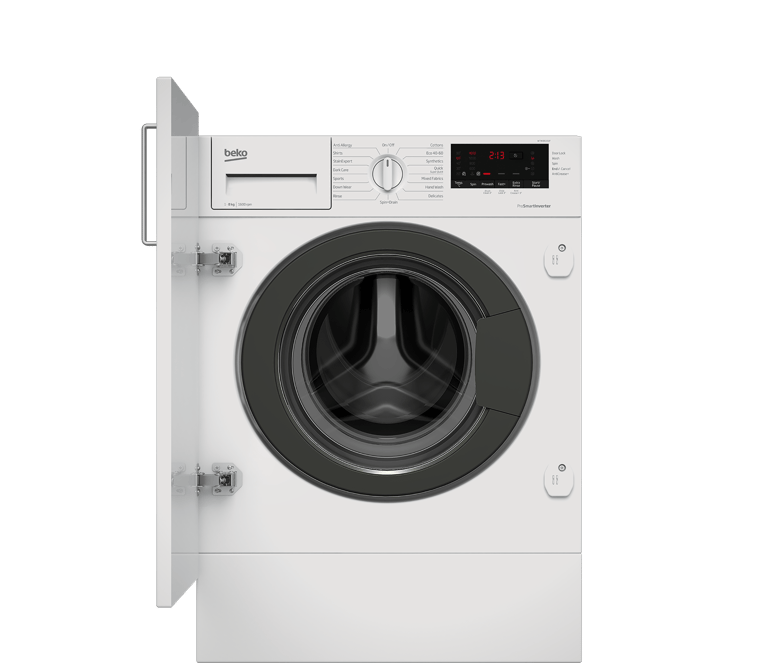 WTIK86151F Experience unparalleled time-saving efficiency with this built-in 8kg, 1600rpm washing machine. While the Quick Programme effortlessly washes a generous 8kg load in just 28 minutes, the Super Quick Programme achieves a 2kg wash in an impressive 14 minutes. A portion of the washing machine's tub—up to 10%—is even made from recycled plastic bottles, helping to minimise its embedded carbon footprint.