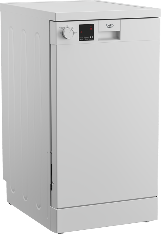 DVS04X20W Effortlessly adaptable, this Freestanding Slimline Dishwasher offers four programmes, including the Mini 30' programme that cleans a full load in just 30 minutes. While the Half Load function saves time and energy, the removable cutlery basket provides extra space for larger dishes, making your dishwashing routine more flexible and efficient. The dishwasher's low water and energy consumption also helps you save money on your utility bills.