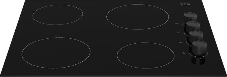 HIC64102 The sleek and smooth surface of this 60cm Ceramic Hob with Touch Controls is both easy to use and clean. Thanks to its 4 Rapidlite zone hobs and adjustable power levels, your food will quickly reach its highest temperature, saving you time and money. And, for added safety, the heat indicators will display a visible 'H' to warn you if the hob has not cooled down enough.