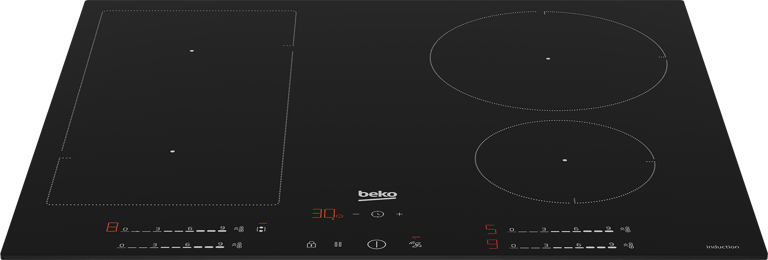 HIIP64530UFT Perfect for modern kitchens, this induction hob features nine adjustable power levels and has a booster function for fast cooking. Featuring induction hob technology, this model cleverly heats the pan instead of the hob, offering fast, energy-efficient cooking. To stop curious fingers from altering the hob's settings, this model features a child safety lock.  
