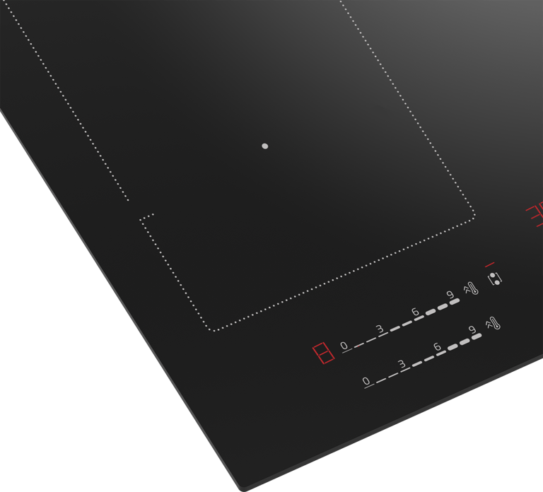 HIIP64530UFT Perfect for modern kitchens, this induction hob features nine adjustable power levels and has a booster function for fast cooking. Featuring induction hob technology, this model cleverly heats the pan instead of the hob, offering fast, energy-efficient cooking. To stop curious fingers from altering the hob's settings, this model features a child safety lock.  