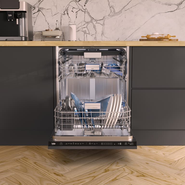 BDIN38560CF Tailored for your convenience, this Integrated Full Size Dishwasher features Beko’s Fast45 programme, efficiently handling a full load of dishes in just 45 minutes, perfect for those hectic moments. For an extra layer of cleanliness assurance, the HygieneIntense programme effectively eliminates 99.9% of bacteria and viruses*. Plus, as a testament to our confidence in durability and quality, this model is backed by our 10-Year Beko Parts Guarantee.