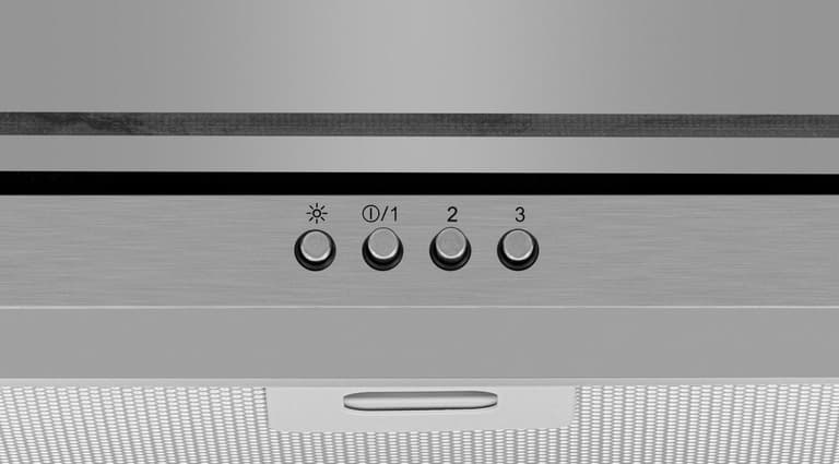HCF61620X This integrated 60cm chimney hood provides a stylish and practical solution for keeping your kitchen clean and hygienic. While the cassette filter can be effortlessly removed from the hood and cleaned in your dishwasher for ultimate convenience, the carbon filters effectively eliminate grease and cooking odours, ensuring that fresh, clean air is always recycled back into your kitchen.