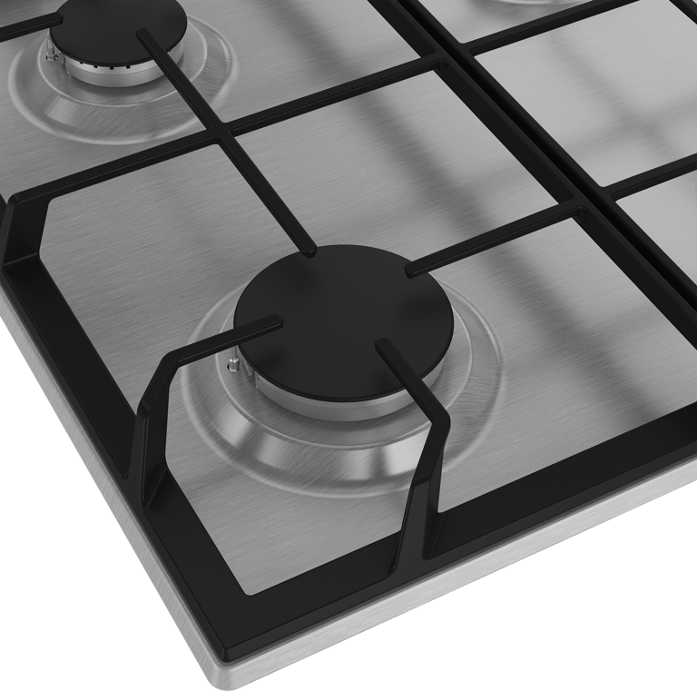 HIBG64125SX Equipped with auto-ignition, this 60cm Gas Hob with Side Knob Controls boasts four burners in three different sizes, providing optimal cooking flexibility. To ensure your safety, the hob includes a built-in flame safety device that automatically shuts off the gas supply if the flame extinguishes. You'll also benefit from High-Efficiency™ gas burners that contribute to efficient cooking, saving you both time and money.